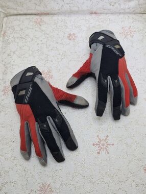 Thor Motocross Gloves Size L Black Red Gray Off Road Dirt Bike MTB BMX